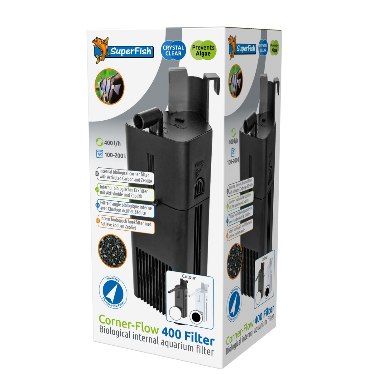 Corner Rips Filter Superfish Corner Flow 400 Filter Internal Corner Filter for Aquariums ...