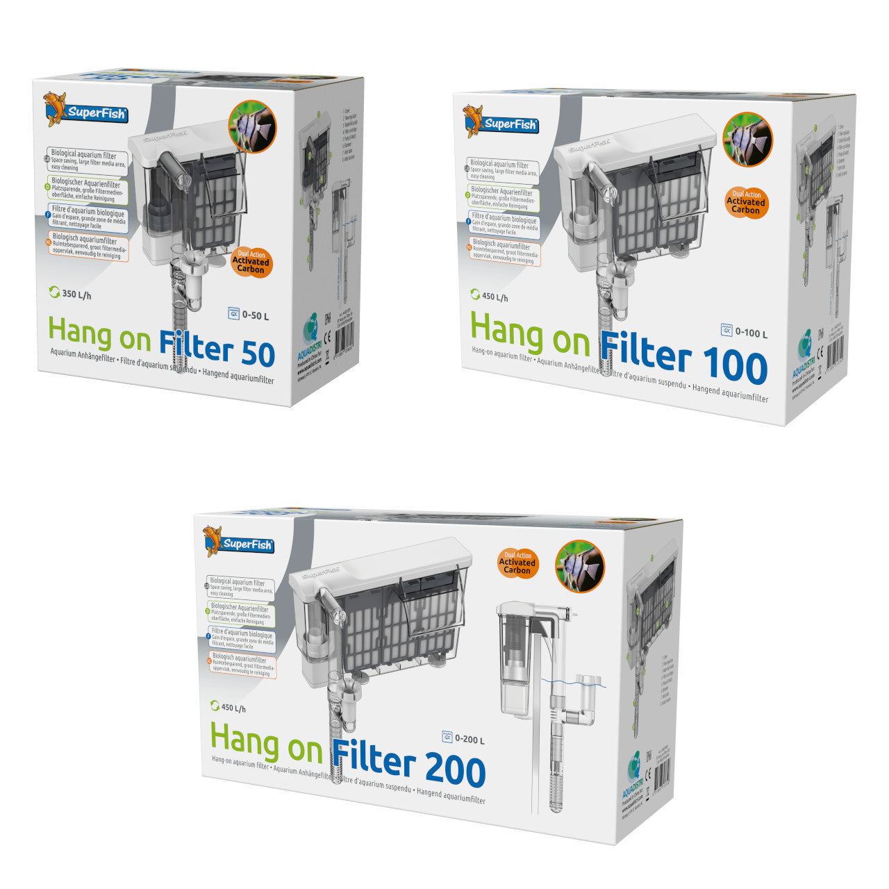 Superfish Hang On Filters 50 100 200 - Hang-on-back Aquarium Filter ...